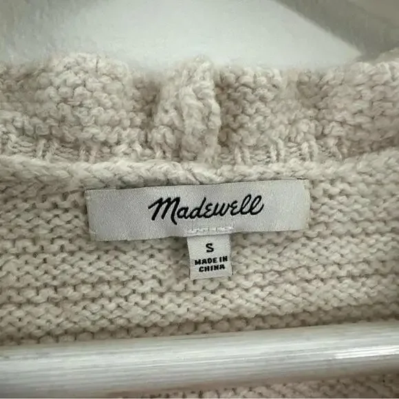 Madewell Women’s Ruffle-Neck Pullover Sweater in Cotton-Merino Yarn Size S - Picture 4 of 6